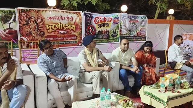 ইসলামপুর চারখাম্বা সার্বজনীন দুর্গা মন্দিরের দুর্গোৎসব শুভ সূচনা