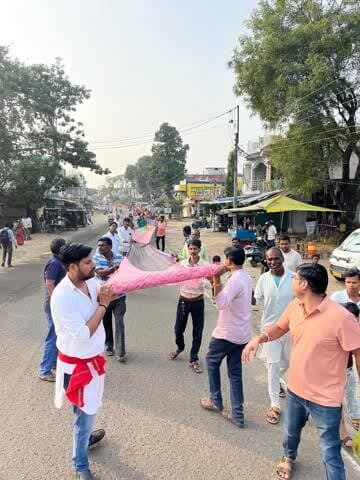 बिछिया: अंजनियां में 551 मीटर लंबी चुनरी यात्रा निकली, खेरमाई माता को समर्पित