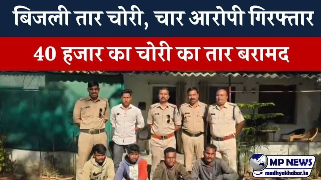 विद्युत तार चोरी के दो मामलों का खुलासा, चार आरोपी गिरफ्तार #betulnews @mpnews_live