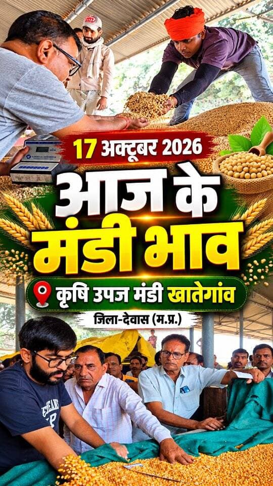 17 अक्टूबर 2026 | मंडी भाव | कृषि उपज मंडी खातेगांव, जिला-देवास (म.प्र.) khategaonwaale.com