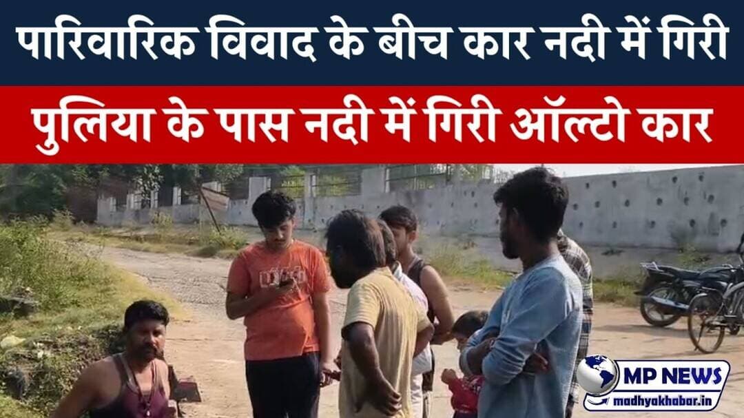 पारिवारिक विवाद के बीच बड़ा हादसा, अनियंत्रित कार नदी में गिरी पांचों सवार सुरक्षित #narsinghpurnews
