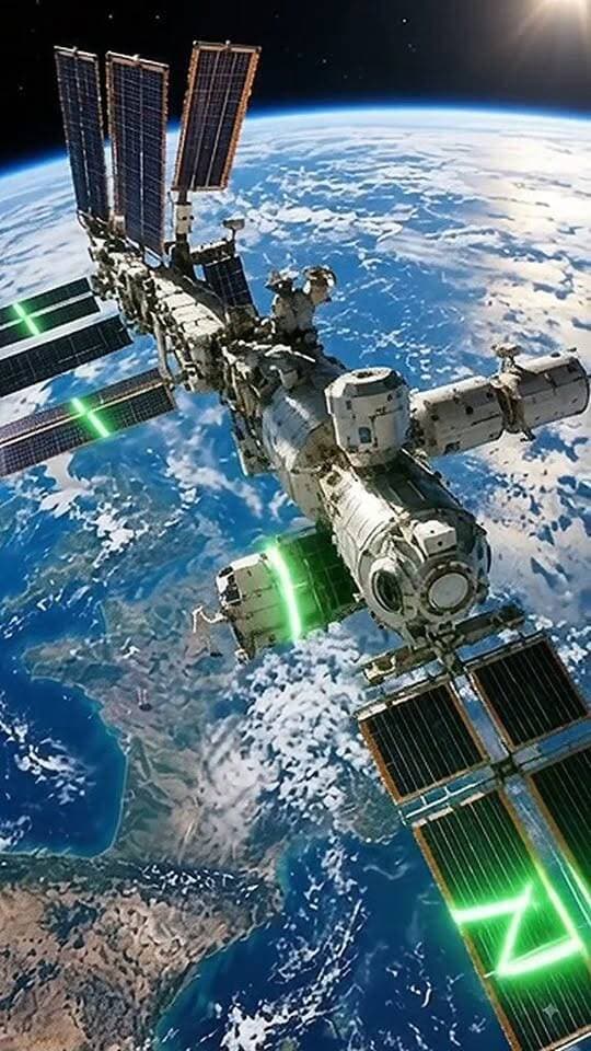 A breathtaking view of the International Station in low Earth orbit. Share this with a space enthusiast today. #spacescience #technology #cosmos