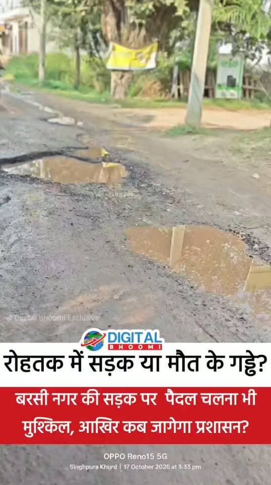 रोहतक में सड़क या मौत के गड्ढे? बरसी नगर की सड़क पर पैदल चलना भी मुश्किल, आखिर कब जागेगा प्रशासन?
.
#rohtak #haryana #news #digitalbhoomi #db #explore