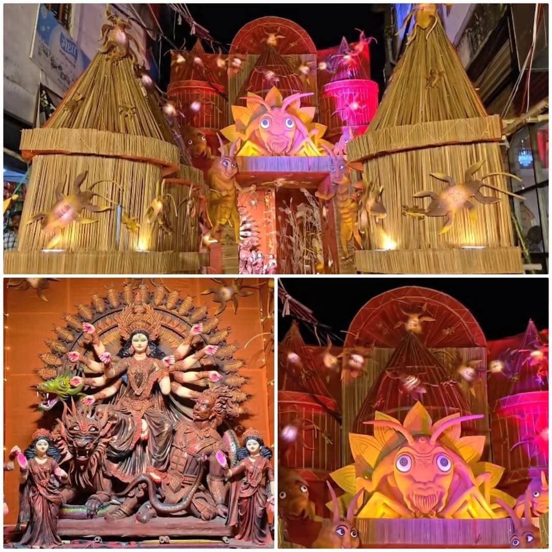 कटिहार के दुर्गा पंडाल में कॉकरोच का धमाल, मकड़ी के जाल में सजा अनोखा पंडाल, बिनोदपुर दुर्गा पूजा समिति की अनूठी थीम बनी आकर्षण का केंद्र, 1935 से हो रहा पूजा का आयोजन; कमेटी बोली—राजनीति से कोई लेना-देना नहीं, बच्चों के मनोरंजन के लिए किया खास इंतजाम