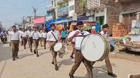 सिमरी बख्तियारपुर: सिमरी बख्तियारपुर में राष्ट्रीय स्वयंसेवक संघ का भव्य पथ संचलन