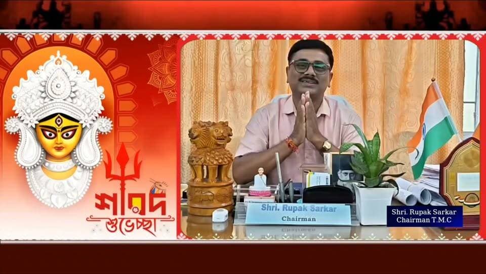 শারদীয়া শুভেচ্ছায় রূপক সরকার চেয়ারম্যান, তেলিয়ামুড়া পুরপরিষদ