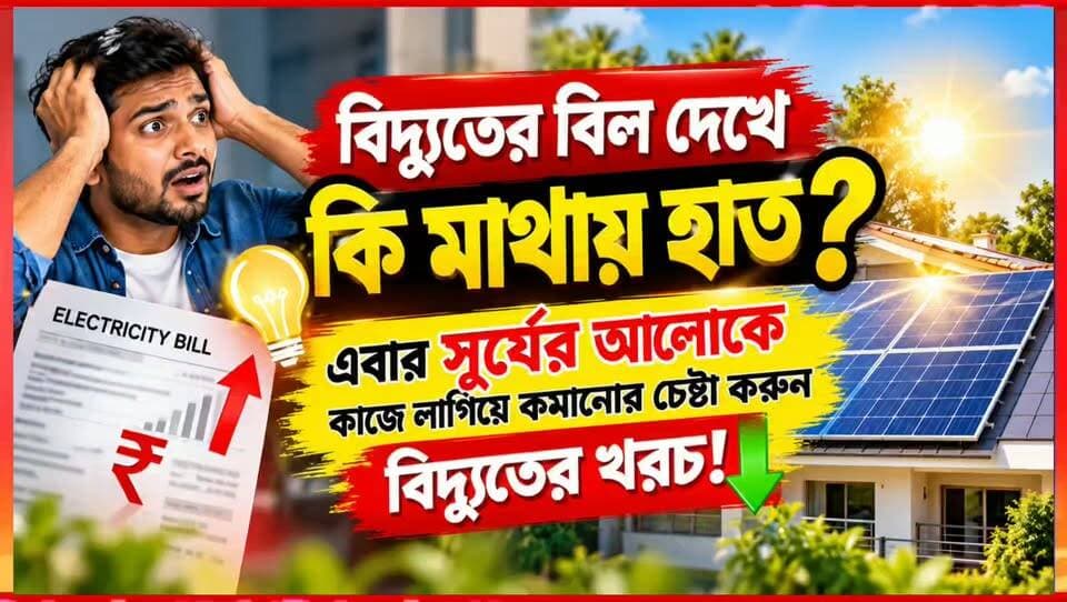 ⚡ বিদ্যুতের বিল দেখে মাথায় হাত? এবার সূর্যের আলোকে কাজে লাগিয়ে কমানোর চেষ্টা করুন বিদ্যুতের খরচ! ☀️
🏠 বেলডাঙ্গাবাসীর জন্য সুখবর! বেলডাঙ্গায় উদ্বোধন হলো ফাহাদ সুরিয়া সোলার কোম্পানির।
💰 প্রধানমন্ত্রী সূর্য ঘর মুফত বিজলি যোজনার আওতায় যোগ্য গ্রাহকদের জন্য রয়েছে সর্বোচ্চ ₹৭৮,০০০ পর্যন্ত সরকারি ভর্তুকির সুযোগ।
📍 ঠিকানা: বেলডাঙ্গা–মহ্যমপুর রোড, পাওয়ার হাউসের সামনে, বেলডাঙ্গা, মুর্শিদাবাদ।
📞 যোগাযোগ: 7001158612
☀️ সোলার প্যানেল, ইনস্টলেশন ও সরকারি ভর্তুকি সম্পর্কে বিস্তারিত জানতে আজই যোগাযোগ করুন।
📺 সংবাদ পরিবেশনায়: বার্তাবাহী নিউজ
#বার্তাবাহী_নিউজ #বেলডাঙ্গা #মুর্শিদাবাদ #SolarPanel #সৌরবিদ্যুৎ