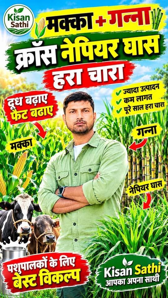 मक्का + गन्ना क्रॉस नेपियर घास 🌿 पशुपालक भाई जरूर देखें! | Kisan Sathi
KisanSathi #NapierGrass #हरा_चारा #पशुपालन #DairyFarming #किसान