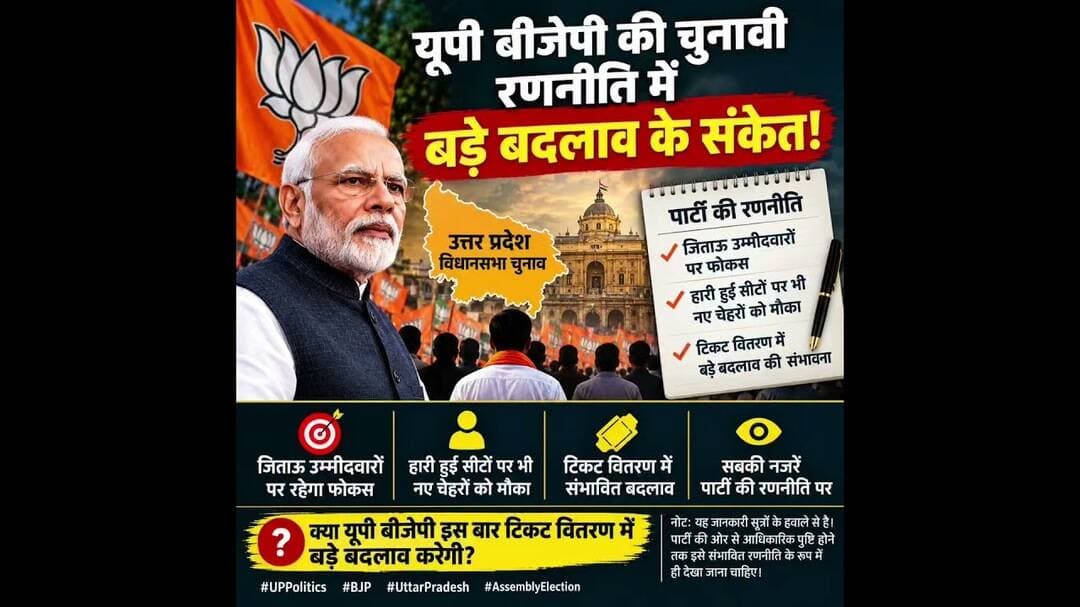 यूपी बीजेपी की चुनावी रणनीति में बड़े बदलाव के संकेत, नए चेहरों पर मंथन?#UPPolitics #BJP #UPElection