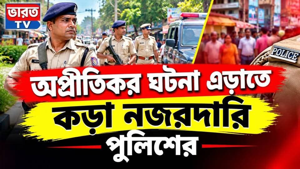অপ্রীতিকর ঘটনা এড়াতে কড়া নজরদারি পুলিশের |