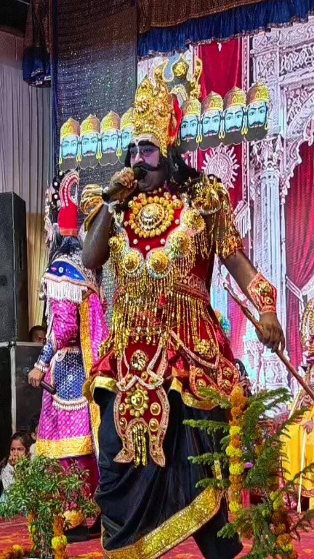 बाणासुर रावण संवाद रामलीला मंचन टिकैत नगर