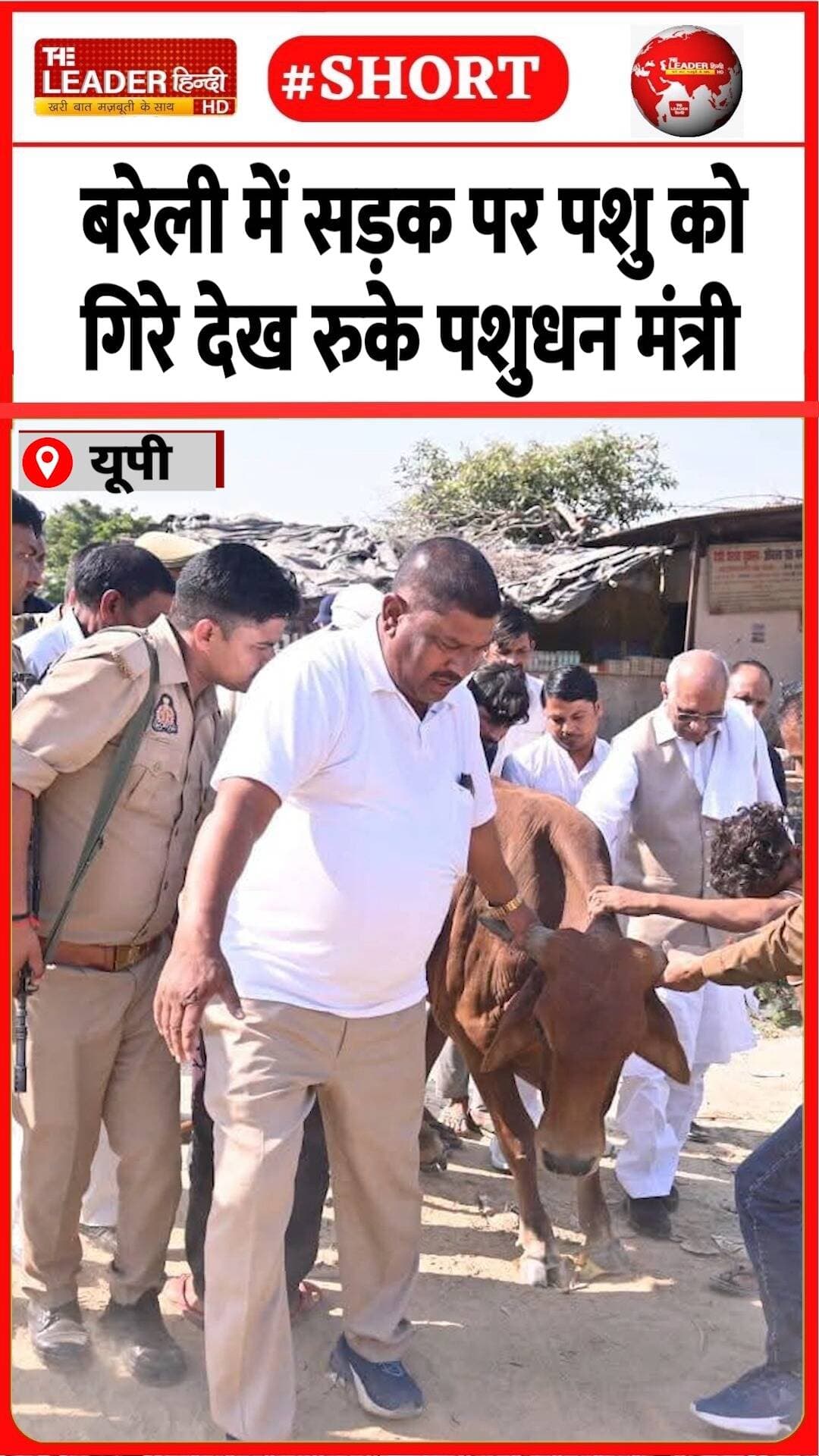उसे सड़क से किनारे करा इलाज कराया | 19 oct 2026 #bareilly #cow #minister #upelection #highway #injury #shorts