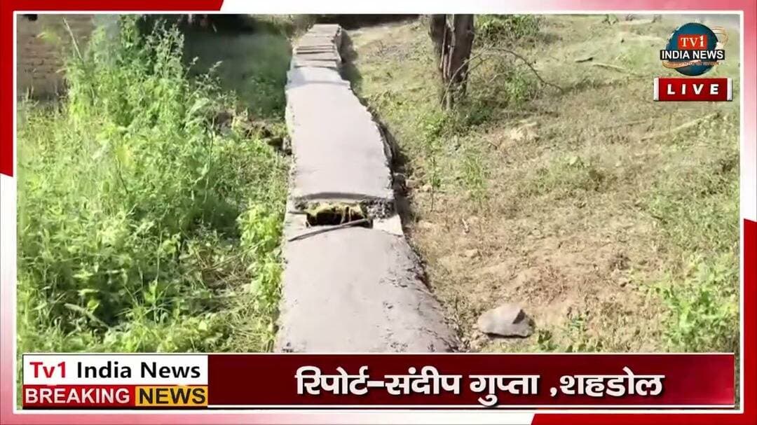 जयसिंहनगर के ग्राम पंचायत सीधी में नाली निर्माण भ्रष्टाचार की भेंट चढ़ा,घटिया सामग्री से बना दी नाली