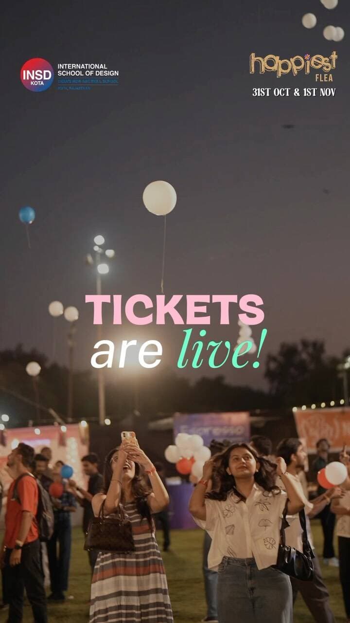 The wait is over! Tickets for Happiest Flea 7.0 are LIVE on District by Zomato!
Your favourite weekend plan is officially on — 31st October & 1st November at Shri Umed Club, Kota.
Book your tickets now before the FOMO hits!
#HappiestFlea #CelebratingHomegrown #Food #Music #Shopping
