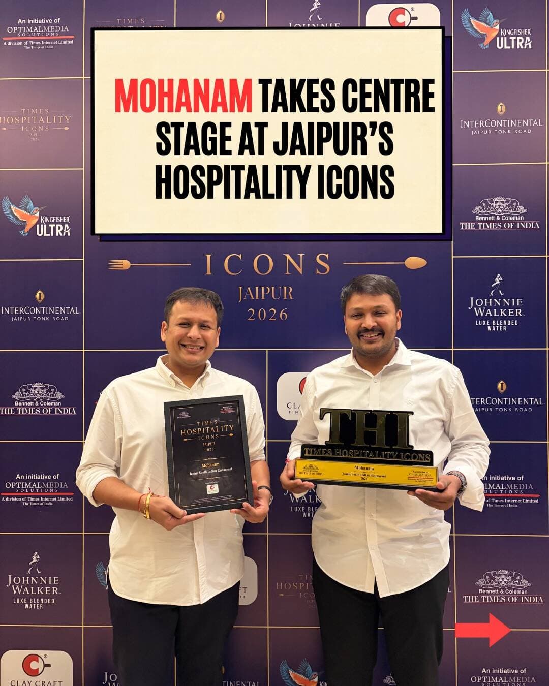 Mohanam has been honoured with the Iconic South Indian Restaurant recognition at Times Hospitality Icons Jaipur 2026!
With two outlets in Jaipur, at Mansarovar and C-Scheme, and one in Kota, Mohanam is making authentic South Indian flavours accessible to more people.
A big congratulations to the team for taking their love for South Indian cuisine to such a wonderful milestone!
#Mohanam #KotaFoodies #JaipurFoodies #HospitalityIcons #SouthIndianRestaurant