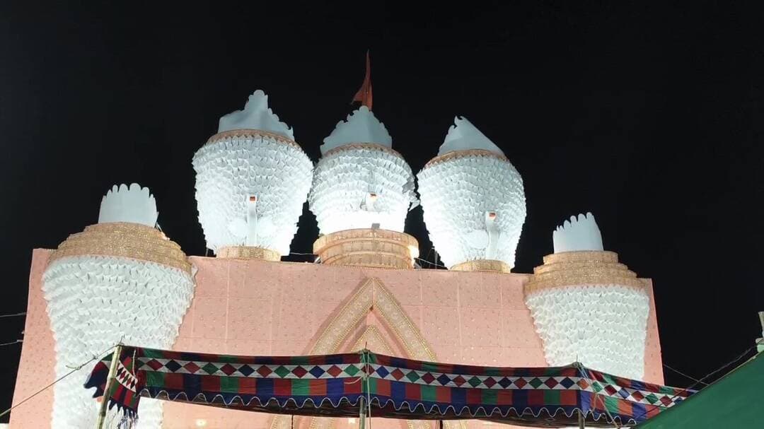यवतमाळ: शिवाजीनगरच्या दुर्गोत्सवात साध्या वस्तूंनी तयार केलेला आकर्षक हंस पाहा!