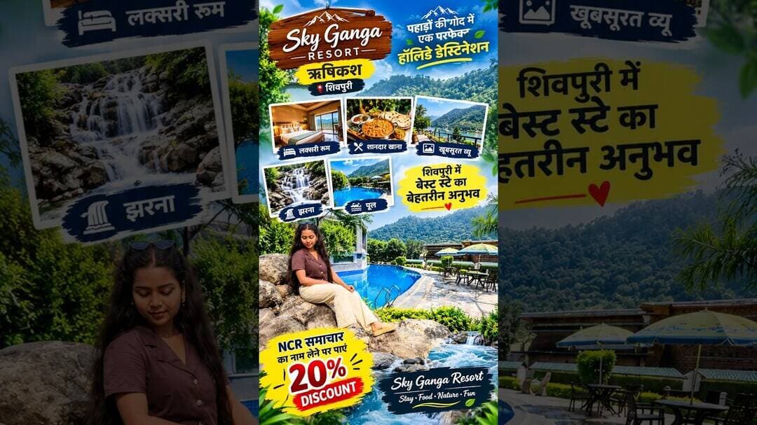 #rishikesh Sky Ganga Resort में NCR समाचार के नाम पर पाएं 20% की खास छूट! #shorts #shivpuri