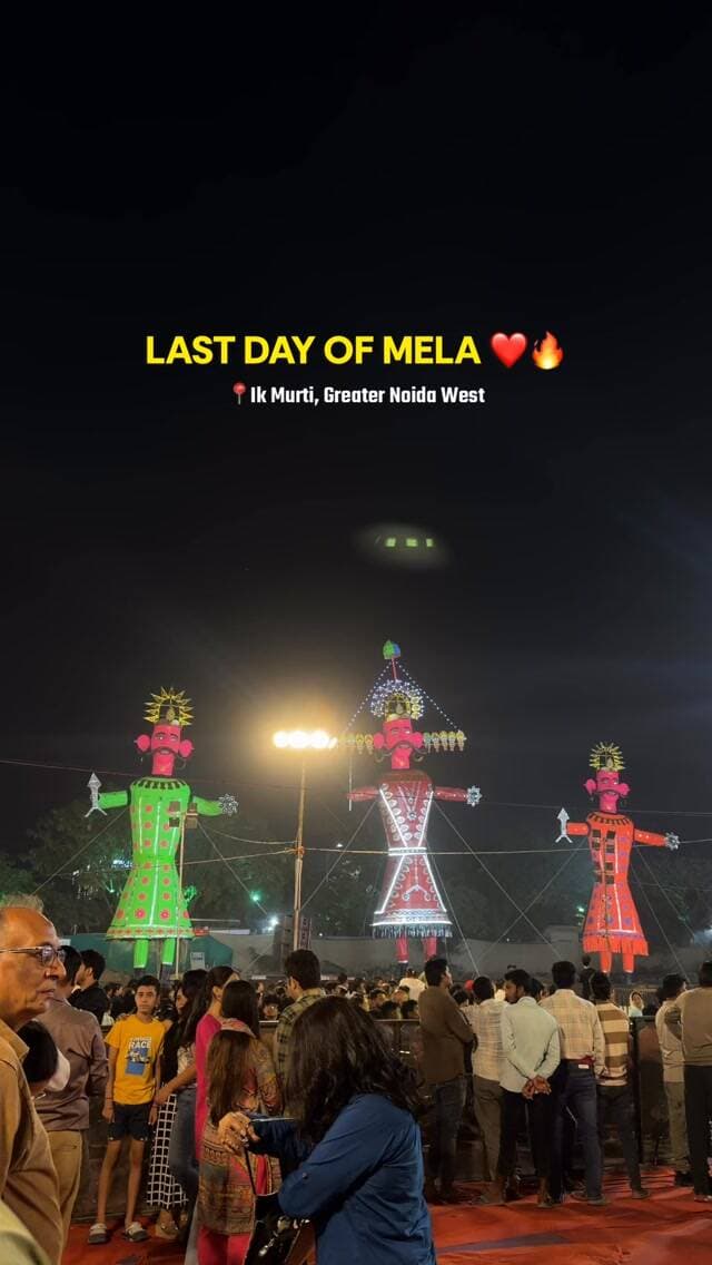 Title: Last Day of Mela at Ek Murti ❤️🔥
Description: Aaj hai mele ka last day! 🎡✨
Location: Ek Murti Chowk, Greater Noida West, Uttar Pradesh 📍
#noida #insta #instagram #explorepage
