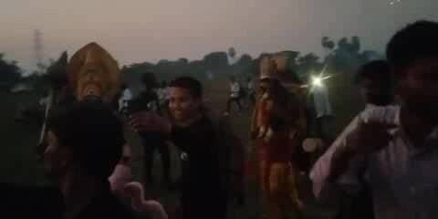मुशहरी: मुशहरी में 20 फीट ऊंचे रावण-मेघनाद के पुतलों का भव्य दहन