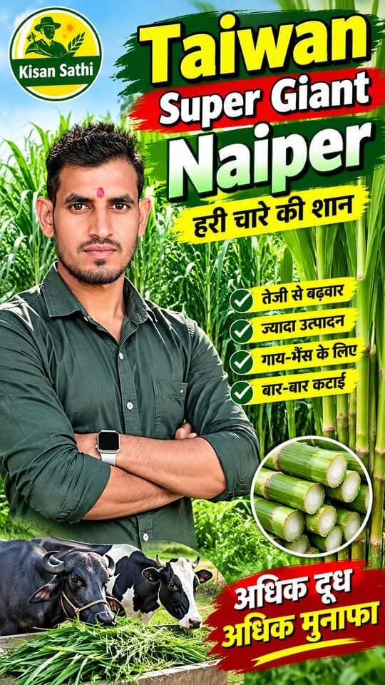 🌱 Taiwan Super Giant Napier घास 🔥 गाय-भैंस के लिए सालभर हरा चारा | Kisan Sathi
#TaiwanSuperGiantNapier #NapierGrass #SuperNapier #नेपियरघास
