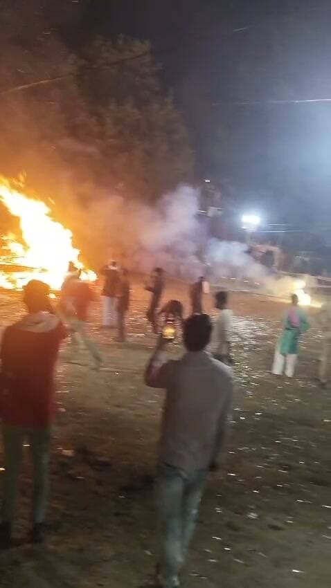 लखीमपुर-रावण दहन.