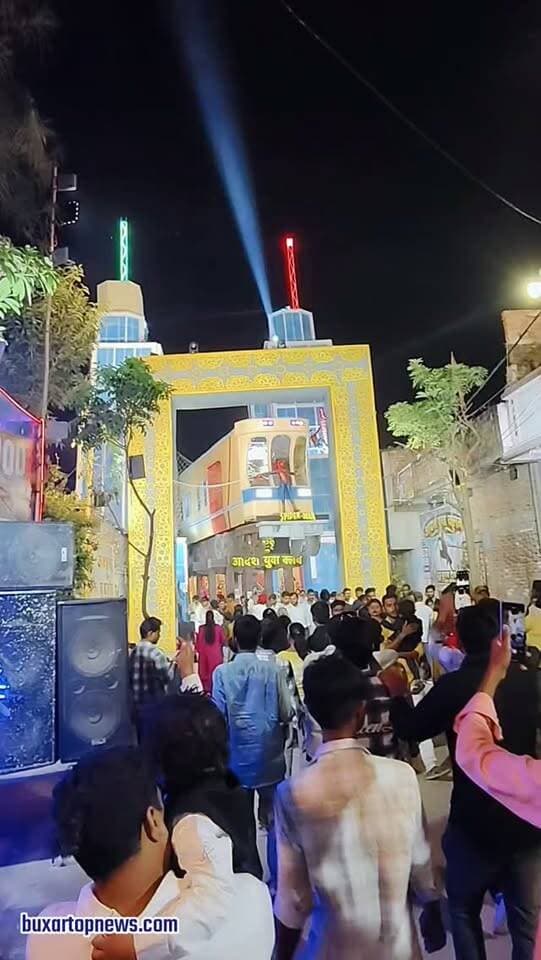 नया बाजार में स्पाइडर मैन पंडाल के अंदर माता का दिव्य स्वरूप