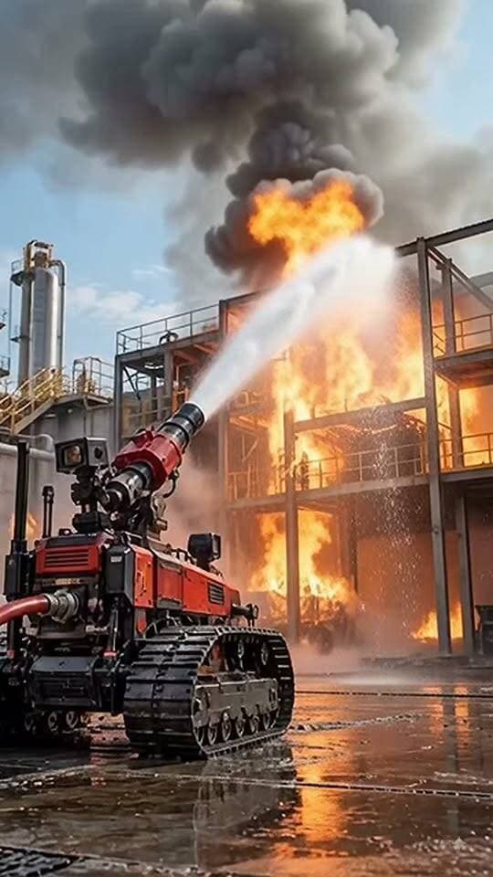 Advanced firefighting robots are changing how we handle extreme industrial hazards and protect human lives. Tell us your thoughts in the comments below. #futuretech #fireprotection #engineering