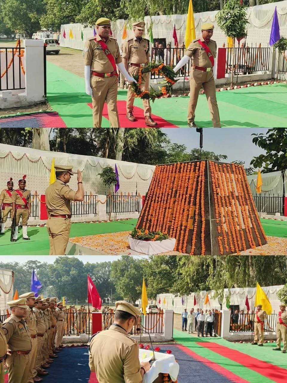 पुलिस स्मृति दिवस पर शहीद पुलिसकर्मियों को दी गई भावभीनी श्रद्धांजलि
हरदोई। 21 अक्टूबर 2026 को रिजर्व पुलिस लाइन हरदोई में पुलिस स्मृति दिवस के अवसर पर कर्तव्य पालन के दौरान अपने प्राणों की आहुति देने वाले पुलिस अधिकारियों एवं कर्मचारियों को श्रद्धापूर्वक नमन किया गया। इस अवसर पर पुलिस अधीक्षक हरदोई अशोक कुमार मीणा सहित अन्य पुलिस अधिकारियों और कर्मचारियों ने शहीद पुलिसकर्मियों को भावभीनी श्रद्धांजलि अर्पित की।
कार्यक्रम में कर्तव्य निर्वहन के दौरान सर्वोच्च बलिदान देने वाले पुलिसकर्मियों के शौर्य, साहस और समर्पण को याद किया गया। उपस्थित पुलिस अधिकारियों एवं कर्मचारियों ने शहीदों के बलिदान को नमन करते हुए उनके प्रति सम्मान व्यक्त किया।