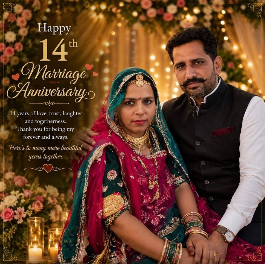 कांग्रेस लीडर और किसान नेता सत्य भादू व उनकी धर्मपत्नी को शादी की सालगिरह मुबारक
