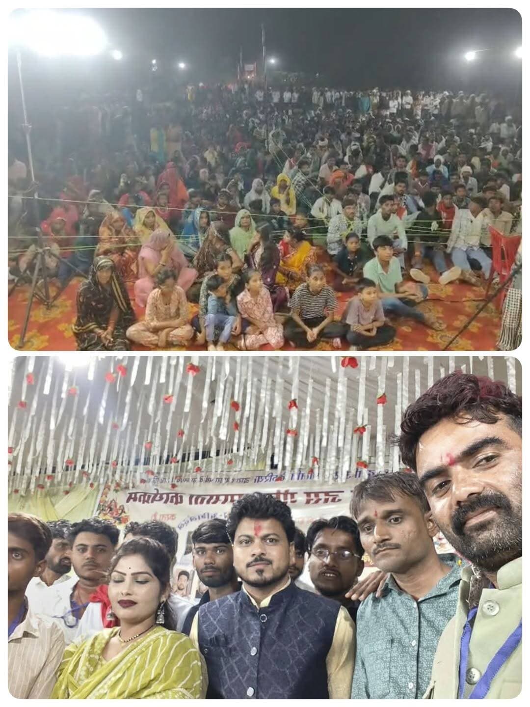 टिकरिया में बुंदेली जसगीत जगराते की धूम, मां दुर्गा के भक्ति गीतों पर झूमे श्रद्धालु
शाहनगर/टिकरिया, जिला पन्ना (मध्यप्रदेश)
दशहरा पर्व पर भक्ति, संगीत और बुंदेली संस्कृति का अनूठा संगम!
दशहरा पर्व के पावन अवसर पर टिकरिया में व्यापारिक दुर्गा उत्सव समिति द्वारा बुंदेली जसगीत जगराता कार्यक्रम का भव्य आयोजन किया गया। धार्मिक आस्था और बुंदेली लोकसंस्कृति को समर्पित इस कार्यक्रम में मां दुर्गा की महिमा का गुणगान किया गया, जिससे पूरा माहौल भक्तिमय हो उठा।
लोकगीतों ने बांधा समां!
कार्यक्रम में बुंदेली गायक अरविंद कुशवाहा एवं बुंदेली गायिका दीक्षा भारती ने अपनी शानदार प्रस्तुतियों से श्रोताओं को मंत्रमुग्ध किया। वहीं, बुंदेली नृत्यांगनाओं की आकर्षक प्रस्तुतियों ने कार्यक्रम में चार चांद लगा दिए। भक्ति गीतों और लोकसंगीत की मधुर धुनों के बीच श्रद्धालु मां दुर्गा की आराधना में लीन नजर आए।
बुंदेली संस्कृति को सहेजने की पहल
व्यापारिक दुर्गा उत्सव समिति टिकरिया द्वारा आयोजित इस कार्यक्रम ने धार्मिक आस्था के साथ बुंदेलखंड की समृद्ध लोकपरंपराओं को भी जीवंत करने का संदेश दिया। ऐसे आयोजन नई पीढ़ी को अपनी सांस्कृतिक विरासत से जोड़ने और समाज में आपसी सद्भाव एवं एकता को मजबूत करने में महत्वपूर्ण भूमिका निभाते हैं।
मां दुर्गा की भक्ति और बुंदेली लोकसंस्कृति के रंगों से सजा यह आयोजन दशहरा पर्व की खुशियों को यादगार बना गया।
🚩 जय माता दी! जय मां दुर्गा! 🚩
📹 देखिए टिकरिया में आयोजित बुंदेली जसगीत जगराते की शानदार झलकियां।