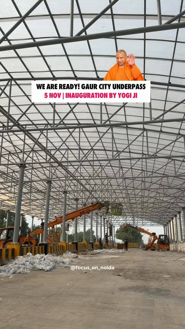 WE ARE READY! GAUR CITY UNDERPASS | 5 NOVEMBER
Big news for Greater Noida West residents! 🚧
The Gaur Chowk Underpass is nearing completion and is expected to bring major relief from daily traffic jams.
📍 Location: Gaur Chowk, Greater Noida West, Uttar Pradesh
💰 Project Cost: Approximately ₹92 Crore
🛣️ Length: Around 700 Metres
🚘 Lanes: 6-Lane Underpass
🏗️ Project Authority: Greater Noida Authority
The underpass will improve connectivity between Gaur City, Greater Noida and nearby NCR areas, helping commuters save time on their daily journeys.
The project is expected to open before Diwali, according to news reports published on 21 October 2026. The exact opening date of 5 November and the inauguration by Yogi Adityanath Ji should be confirmed through an official announcement.
Gaur City Underpass, Gaur Chowk Underpass, Greater Noida West Underpass, Gaur City News, Greater Noida News Today, Noida Latest News, Gaur Chowk Traffic Update, Greater Noida Infrastructure, 92 Crore Underpass, Gaur City Traffic Jam, Noida Development, Greater Noida West Latest Update, Uttar Pradesh News, Noida NCR News, Gaur City 1, Gaur City 2, Greater Noida Authority
#noida #insta #instagram #explorepage #instagood