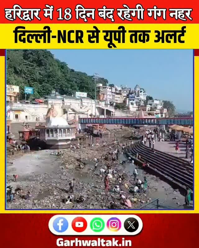हरिद्वार में 18 दिन बंद रहेगी गंग नहर, दिल्ली-NCR से यूपी तक अलर्ट