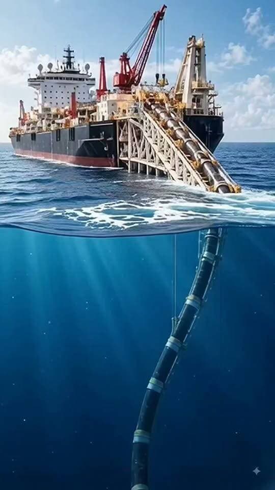 🌊 Beneath the Ocean, Steel Giants Lay the World’s Underwater Lifelines! 🚢⚓🤯 #PipelayShip #MarineEngineering #ViralReels #TrendingSci #facebookreelsviral