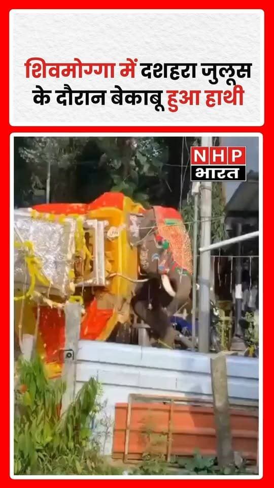 कर्नाटक के शिवमोग्गा में दशहरा जुलूस के दौरान एक हाथी अचानक पीछे की ओर दौड़ पड़ा। हाथी पर देवी चामुंडेश्वरी की प्रतिमा के साथ चांदी का हौदा रखा हुआ था, जो गिरकर क्षतिग्रस्त हो गया। घटना के दौरान मौके पर अफरा-तफरी मच गई।
.
.
.
.
#Shivamogga #Karnataka #Dussehra #DussehraProcession #Chamundeshwari #BreakingNews #NHPBharat