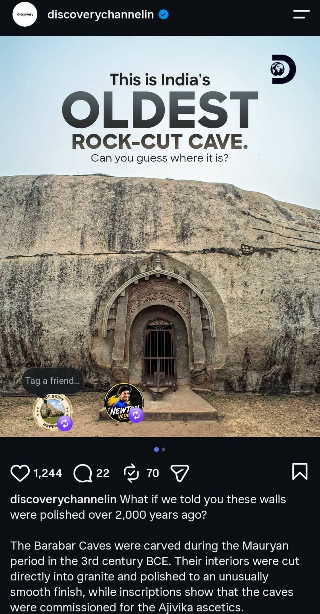 https://www.instagram.com/p/DevxItFjTAj/?psln=MXFleXh5a2tsYWloOA==
Barabar caves feature in Discovery India ig page.
ЁЯПЫя╕ПтЬи рд╡рд┐рд╢реНрд╡ рдкрдЯрд▓ рдкрд░ рдЬрд╣рд╛рдирд╛рдмрд╛рдж рдХреА рдРрддрд┐рд╣рд╛рд╕рд┐рдХ рдзрд░реЛрд╣рд░ тАФ рдмрд░рд╛рдмрд░ рдЧреБрдлрд╛рдУрдВ рдХреА рдЧреВрдВрдЬ! ЁЯМНЁЯЗоЁЯЗ│
ЁЯМЯ Discovery India рдХреЗ рдЖрдзрд┐рдХрд╛рд░рд┐рдХ Instagram рдкреЗрдЬ рдкрд░ рдмрд┐рд╣рд╛рд░ рдХреЗ рдЬрд╣рд╛рдирд╛рдмрд╛рдж рд╕реНрдерд┐рдд рдРрддрд┐рд╣рд╛рд╕рд┐рдХ рдмрд░рд╛рдмрд░ рдЧреБрдлрд╛рдУрдВ (Barabar Caves) рдХреЛ рдорд┐рд▓реА рд╡рд┐рд╢реЗрд╖ рдкрд╣рдЪрд╛рди!
тЫ░я╕П тАЬThe Marvel Piece of Our HistoryтАЭ тАФ рднрд╛рд░рддреАрдп рдЗрддрд┐рд╣рд╛рд╕, рдЕрджреНрднреБрдд рд╕реНрдерд╛рдкрддреНрдп рдХрд▓рд╛ рдФрд░ рдЧреМрд░рд╡рд╢рд╛рд▓реА рд╡рд┐рд░рд╛рд╕рдд рдХрд╛ рдЕрдиреБрдкрдо рдЙрджрд╛рд╣рд░рдг рд╣реИрдВ рдмрд░рд╛рдмрд░ рдЧреБрдлрд╛рдПрдБред
рд▓рдЧрднрдЧ 2300 рд╡рд░реНрд╖ рдкреБрд░рд╛рдиреА рдореМрд░реНрдпрдХрд╛рд▓реАрди рдпреЗ рдЧреБрдлрд╛рдПрдБ рд╡рд┐рд╢реНрд╡ рдХреА рдкреНрд░рд╛рдЪреАрдирддрдо рдЬреНрдЮрд╛рдд рд╢реИрд▓рдХреГрдд рдЧреБрдлрд╛рдУрдВ рдореЗрдВ рд╢рд╛рдорд┐рд▓ рд╣реИрдВред рдЗрдирдХреА рдЕрджреНрднреБрдд рдкреЙрд▓рд┐рд╢рдпреБрдХреНрдд рджреАрд╡рд╛рд░реЗрдВ, рдЙрддреНрдХреГрд╖реНрдЯ рд╢рд┐рд▓реНрдкрдХрд▓рд╛ рдПрд╡рдВ рдРрддрд┐рд╣рд╛рд╕рд┐рдХ рдорд╣рддреНрд╡ рдЖрдЬ рднреА рджреБрдирд┐рдпрд╛ рдХреЛ рдЖрд╢реНрдЪрд░реНрдпрдЪрдХрд┐рдд рдХрд░рддреЗ рд╣реИрдВред
ЁЯМП Discovery India рдЬреИрд╕реЗ рдкреНрд░рддрд┐рд╖реНрдард┐рдд рдордВрдЪ рдкрд░ рдмрд░рд╛рдмрд░ рдЧреБрдлрд╛рдУрдВ рдХрд╛ рдкреНрд░рджрд░реНрд╢рди рдЬрд╣рд╛рдирд╛рдмрд╛рдж рд╣реА рдирд╣реАрдВ, рдкреВрд░реЗ рдмрд┐рд╣рд╛рд░ рдХреЗ рд▓рд┐рдП рдЧреМрд░рд╡ рдХрд╛ рд╡рд┐рд╖рдп рд╣реИред
ЁЯТл рд╣рдорд╛рд░реА рд╡рд┐рд░рд╛рд╕рдд, рд╣рдорд╛рд░рд╛ рдЧреМрд░рд╡ тАФ рд╡рд┐рд╢реНрд╡ рдкрд░реНрдпрдЯрди рдорд╛рдирдЪрд┐рддреНрд░ рдкрд░ рдЙрднрд░рддрд╛ рдЬрд╣рд╛рдирд╛рдмрд╛рдж!
ЁЯЗоЁЯЗ│ рд╡рд┐рдХрд╕рд┐рдд рднрд╛рд░рдд рд╕рдореГрджреНрдз рдмрд┐рд╣рд╛рд░ рдЖрджрд░реНрд╢ рдЬрд╣рд╛рдирд╛рдмрд╛рдж
<nis:link nis:type=tag nis:id=рдмрд░рд╛рдмрд░_рдЧреБрдлрд╛рдПрдБ nis:value=рдмрд░рд╛рдмрд░_рдЧреБрдлрд╛рдПрдБ nis:enabled=true nis:link/> <nis:link nis:type=tag nis:id=рдЬрд╣рд╛рдирд╛рдмрд╛рдж_рдХрд╛_рдЧреМрд░рд╡ nis:value=рдЬрд╣рд╛рдирд╛рдмрд╛рдж_рдХрд╛_рдЧреМрд░рд╡ nis:enabled=true nis:link/> <nis:link nis:type=tag nis:id=discoveryindia nis:value=DiscoveryIndia nis:enabled=true nis:link/> <nis:link nis:type=tag nis:id=рдмрд┐рд╣рд╛рд░_рдкрд░реНрдпрдЯрди nis:value=рдмрд┐рд╣рд╛рд░_рдкрд░реНрдпрдЯрди nis:enabled=true nis:link/> <nis:link nis:type=tag nis:id=рдЕрддреБрд▓реНрдп_рднрд╛рд░рдд nis:value=рдЕрддреБрд▓реНрдп_рднрд╛рд░рдд nis:enabled=true nis:link/>