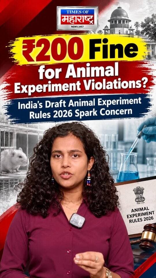 India’s Draft Animal Experiment Rules 2026 Spark Concern | Just ₹200 Fine for Animal Welfare Violations?
Could India’s proposed laboratory animal rules change how animal experiments are approved and monitored?
The Draft Prevention of Cruelty to Animals Rules, 2026, published on October 6, have raised concerns among animal-welfare advocates over independent oversight, animal sourcing and safeguards against suffering.
Under proposed Rule 11, certain experiments classified as mild or moderate could be approved by Institutional Animal Ethics Committees without prior referral to the national committee. The draft also proposes exceptions to animal-sourcing requirements and expands the definition of an establishment to include some open or mobile facilities.
Another issue is Section 20 of the Prevention of Cruelty to Animals Act, 1960, which provides for a fine of up to ₹200 for specified violations involving committee orders or conditions related to animal experiments.
These are proposed rules, and concerns about their potential impact should be considered alongside the legal text and the government's review process.
According to the draft notice described in this report, the deadline for submitting objections is November 5, 2026. Citizens can email their objections to cpcsea-mef@gov.in with the subject line: “Objection to the Draft Laboratory Animals Rules, 2026.”
Should the government reconsider the proposed provisions and strengthen independent oversight of laboratory animal experiments? Share your views.
#AnimalWelfare #AnimalRights #IndiaNews #PreventionOfCrueltyToAnimals #AnimalTesting LaboratoryAnimals AnimalProtection BreakingNews