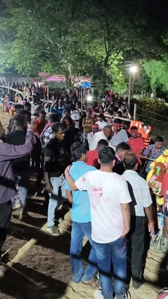 কালাইনের ছলীগ্রাম বিসর্জন ঘাটে ভৈরবপুর দূর্গা পূজা কমিটির দূর্গা প্রতিমা বিসর্জন