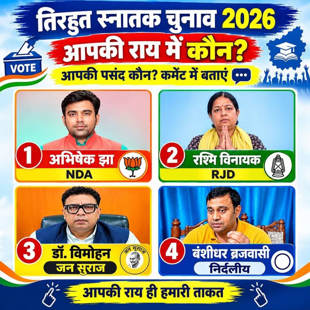 तिरहुत स्नातक MLC की सीट पर इस बार किसे बैठाएंगे आप?
<nis:link nis:type=tag nis:id=sheoharnews nis:value=SheoharNews nis:enabled=true nis:link/>
<nis:link nis:type=tag nis:id=youthicon nis:value=YouthIcon nis:enabled=true nis:link/>
<nis:link nis:type=tag nis:id=biharnews nis:value=BiharNews nis:enabled=true nis:link/>
<nis:link nis:type=tag nis:id=inspiration nis:value=Inspiration nis:enabled=true nis:link/>
<nis:link nis:type=tag nis:id=sheohar nis:value=Sheohar nis:enabled=true nis:link/>
<nis:link nis:type=tag nis:id=videoviral nis:value=VideoViral nis:enabled=true nis:link/>
<nis:link nis:type=tag nis:id=shortsvideo nis:value=ShortsVideo nis:enabled=true nis:link/>
<nis:link nis:type=tag nis:id=realkarofeelkaro nis:value=RealKaroFeelKaro nis:enabled=true nis:link/>
<nis:link nis:type=tag nis:id=viralvideo nis:value=ViralVideo nis:enabled=true nis:link/>
<nis:link nis:type=tag nis:id=videooftheday nis:value=VideoOfTheDay nis:enabled=true nis:link/>
<nis:link nis:type=tag nis:id=reallyfeellt nis:value=ReallyFeellt nis:enabled=true nis:link/>
<nis:link nis:type=tag nis:id=facebookreels nis:value=FacebookReels nis:enabled=true nis:link/>
<nis:link nis:type=tag nis:id=explore nis:value=Explore nis:enabled=true nis:link/>
<nis:link nis:type=tag nis:id=instareels nis:value=InstaReels nis:enabled=true nis:link/>
<nis:link nis:type=tag nis:id=reelsindia nis:value=Reelsindia nis:enabled=true nis:link/>
<nis:link nis:type=tag nis:id=contentcreator nis:value=ContentCreator nis:enabled=true nis:link/>
<nis:link nis:type=tag nis:id=reeltrend nis:value=ReelTrend nis:enabled=true nis:link/>
<nis:link nis:type=tag nis:id=trendingvideo nis:value=TrendingVideo nis:enabled=true nis:link/>
<nis:link nis:type=tag nis:id=viralreels nis:value=ViralReels nis:enabled=true nis:link/>
<nis:link nis:type=tag nis:id=watchtillend nis:value=WatchTillEnd nis:enabled=true nis:link/>
<nis:link nis:type=tag nis:id=sheoharpolice nis:value=SheoharPolice nis:enabled=true nis:link/>
<nis:link nis:type=tag nis:id=districtadministrationsheohar nis:value=DistrictAdministrationSheohar nis:enabled=true nis:link/>
<nis:link nis:type=tag nis:id=khelvibhagsheohar nis:value=KhelVibhagSheohar nis:enabled=true nis:link/>
<nis:link nis:type=tag nis:id=jeevikabihar nis:value=JEEVIKABihar nis:enabled=true nis:link/>
<nis:link nis:type=tag nis:id=ddnewsbihar nis:value=DDNewsBihar nis:enabled=true nis:link/>
<nis:link nis:type=tag nis:id=informationpublicrelationsdepartmentgovernmentofbihar nis:value=InformationPublicRelationsDepartmentGovernmentofBihar nis:enabled=true nis:link/>
<nis:link nis:type=tag nis:id=deocsheohar nis:value=DeocSheohar nis:enabled=true nis:link/>
<nis:link nis:type=tag nis:id=biharpolice nis:value=BiharPolice nis:enabled=true nis:link/>
<nis:link nis:type=tag nis:id=ddkisan nis:value=DDKisan nis:enabled=true nis:link/>
<nis:link nis:type=tag nis:id=ddsports nis:value=DDSPORTS nis:enabled=true nis:link/>