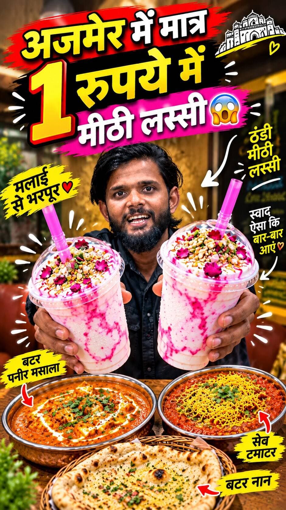 Hello, Ajmer walon!
Get 70% OFF on multiple restaurants !
Deals starting at just *₹1* from 23rd Oct to 25th Oct
The Chowpaty Cafe
Sev Tamatar + Tawa Roti 2pc is available only at Rs 29 on Friday 23rd oct
Surbhi Sweets
Shahi Paneer Combo is available only at Rs 29 on Saturday 24th oct
Thali House by mero Vrindavan Dhaba
Sweet Lassi is available only at Rs 1 on Sunday 25th October
Enjoy this Weekend with amazing offers and 70% OFF on Swiggy!
Order now on Swiggy. Download the app today!
#ajmer #moinbaigvlogs #lassi #swiggy #fastfood
.
Sweet Lassi, Lassi Lovers, Sweet Lassi Lovers, Lassi Fans, Paneer Sabji, Paneer Ki Sabji, Paneer Lovers, Paneer Curry, Shahi Paneer, Paneer Masala, Paneer Gravy, Indian Paneer Recipes, Sev Tamatar Sabji, Sev Tamatar, Sev Tamatar Ki Sabji, Rajasthani Sev Tamatar, Rajasthani Food, Rajasthani Cuisine, Desi Food Lovers, Indian Food Lovers, Food Lovers, Foodie India, Indian Street Food, Desi Thali, Indian Curry, Veg Food Lovers, Vegetarian Food, Budget Food, Affordable Food, Ajmer Food, Ajmer Food Lovers, Ajmer, Ajmer Food Blogger, Rajasthan Food Indian Food ajmer sharif non veg restaurant ajmer sharif hotels videos pushkar mela 2026 pushkar mela viral videos non veg unlimited offer videos ajmer fast food offers video’s kishangarh dumping yard videos kishangarh snow yard viral videos ajmer sharif urs 2026 ajmer dargah urs videos ajmer shopping market videos