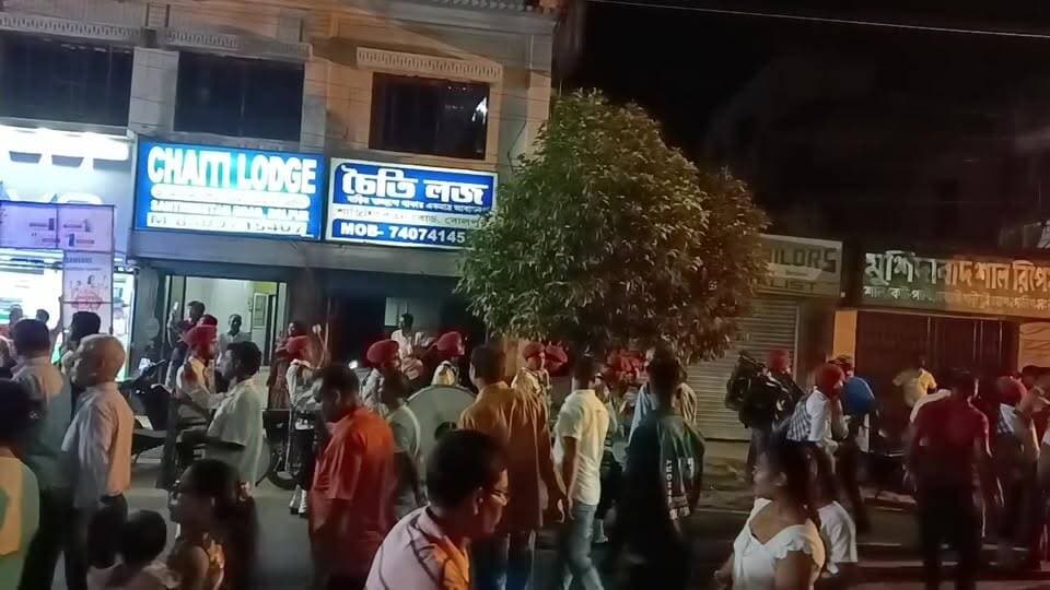 বোলপুর মিশন কম্পাউন্ডের বিসর্জনের শোভাযাত্রা।।