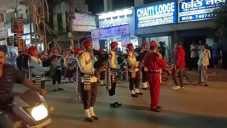 বোলপুর মিশন কম্পাউন্ডের বিসর্জনের শোভাযাত্রা।।