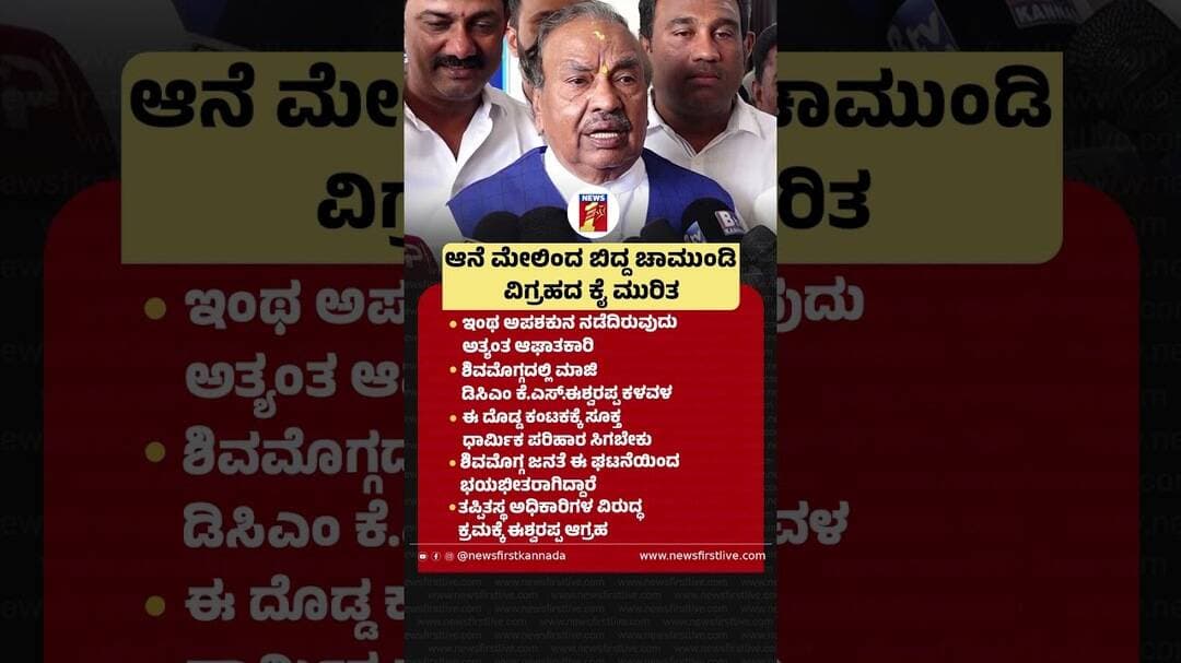ಆನೆ ಮೇಲಿಂದ ಬಿದ್ದ ಚಾಮುಂಡಿ ವಿಗ್ರಹದ ಕೈ ಮುರಿತ |@newsfirstkannada