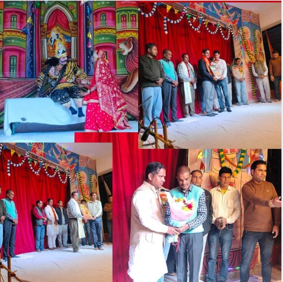 <nis:link nis:type=tag nis:id=रामनगर nis:value=रामनगर nis:enabled=true nis:link/> के ढिकुली की रामलीला में रावण-अंगद संवाद का भव्य मंचन।
<nis:link nis:type=tag nis:id=लगभग nis:value=लगभग nis:enabled=true nis:link/> 60 वर्ष से भी अधिक समय से चल रही <nis:link nis:type=tag nis:id=रामनगर nis:value=रामनगर nis:enabled=true nis:link/> के ढिकुली क्षेत्र में आयोजित श्री आदर्श रामलीला एवं सांस्कृतिक समिति ढिकुली,रामलीला में <nis:link nis:type=tag nis:id=रावण-अंगद nis:value=रावण-अंगद nis:enabled=true nis:link/> संवाद का मंचन किया गया। इस दौरान कलाकारों ने अपने <nis:link nis:type=tag nis:id=सशक्त nis:value=सशक्त nis:enabled=true nis:link/> अभिनय के माध्यम से रामायण के इस महत्वपूर्ण प्रसंग को जीवंत किया।
<nis:link nis:type=tag nis:id=रामलीला nis:value=रामलीला nis:enabled=true nis:link/> के इस प्रसंग में अंगद भगवान <nis:link nis:type=tag nis:id=श्रीराम nis:value=श्रीराम nis:enabled=true nis:link/> के दूत बनकर रावण की सभा में पहुंचते हैं और माता सीता को सम्मानपूर्वक वापस लौटाने तथा भगवान श्रीराम की शरण में आने का संदेश देते हैं। वहीं, रावण अपने अहंकार में अंगद की बात मानने से इनकार कर देता है। दोनों के बीच हुए संवाद में अंगद की वीरता, बुद्धिमत्ता और अटूट आत्मविश्वास का प्रभावशाली चित्रण किया गया।
<nis:link nis:type=tag nis:id=रामलीला nis:value=रामलीला nis:enabled=true nis:link/> में आज के मंचन के <nis:link nis:type=tag nis:id=मुख्य nis:value=मुख्य nis:enabled=true nis:link/> अतिथि सदस्य, जिला पंचायत, दीप चंद्र आर्य और <nis:link nis:type=tag nis:id=नवीन nis:value=नवीन nis:enabled=true nis:link/> टम्टा पूर्व उपप्रधान व पूर्व जिला मंत्री अनुसूचित मोर्चा भाजपा के साथ आनंद आर्य पूर्व जिला उपाध्यक्ष मौजूद रहे।
<nis:link nis:type=tag nis:id=मंचन nis:value=मंचन nis:enabled=true nis:link/> के दौरान कलाकारों के संवाद, अभिनय और भाव-भंगिमाओं ने दर्शकों का ध्यान आकर्षित किया। रामलीला के माध्यम से दर्शकों को सत्य, धर्म, साहस और अहंकार के परिणामों का संदेश भी दिया गया।
क्षेत्र में रामलीला का आयोजन धार्मिक और सांस्कृतिक परंपराओं को आगे बढ़ाने के साथ ही नई पीढ़ी को भारतीय संस्कृति एवं रामायण के आदर्शों से जोड़ने का महत्वपूर्ण माध्यम बना हुआ है।
<nis:link nis:type=tag nis:id=इस nis:value=इस nis:enabled=true nis:link/> दौरान रामलीला कमेटी की ओर से अध्यक्ष सुरेश सुयाल, उपाध्यक्ष धीरज छिम्वाल, कार्यक्रम संयोजक हेमंत रावत पूर्व छात्र संघ अध्यक्ष, और कार्यकारणी सदस्य दीप गुणवंत,अजय छिम्वाल आदि मौजूद रहे।
<nis:link nis:type=tag nis:id=uttarakhand nis:value=uttarakhand nis:enabled=true nis:link/> <nis:link nis:type=tag nis:id=nainital nis:value=nainital nis:enabled=true nis:link/> <nis:link nis:type=tag nis:id=ramnagar nis:value=Ramnagar nis:enabled=true nis:link/>
