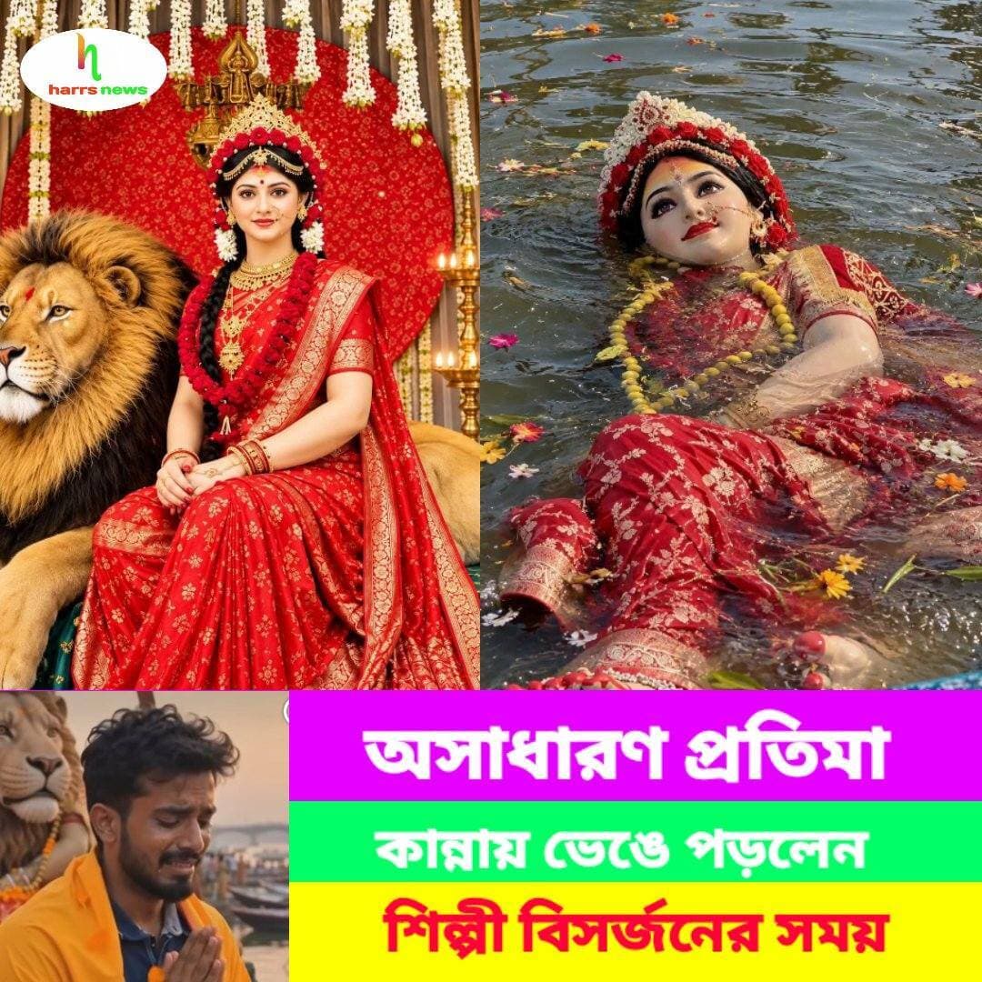 ভারতের সবচেয়ে সুন্দর দেবী দুর্গা প্রতিমা - রায়পুর
#RaipurDurgaMaa #DurgaVisarjan #MaaDurga #DurgaMata #Chhattisgarh #DurgaPuja
অসাধারণ প্রতিমা | রায় পুরের দুর্গা প্রতিমা। ছত্রিশগড়ের রায়পুরের দুর্গা প্রতিমা।
এই আশ্চর্যজনক ও মনমুগ্ধকর দেবী দুর্গা প্রতিমার বিসর্জন প্রতিটি ভক্তের চোখে জল এনে দেয়।
দেবীর দিব্য ও সুন্দর রূপ এতটাই স্বর্গীয় যে, চোখ ফেরানো কঠিন।
বিসর্জনের সময় দেবীকে বিদায় জানানো সহজ নয়। মনে শুধু এই অনুভূতিই থাকে যে, দেবী আগামী বছর ফিরে আসবেন এবং সকল ভক্তকে আশীর্বাদ করতে থাকবেন।
প্রতিমা শিল্পী প্রতিমা বিসর্জনের পর কান্দায় ভেঙে পড়লেন।