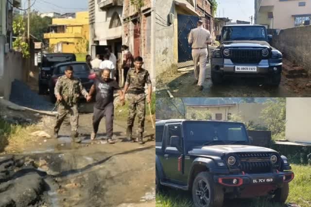 *कांके में दिल्ली पुलिस की रेड, 2 थार और 4 बाइक बरामद; मास्टरमाइंड फरार : कांके में छापेमारी, 6 चोरी के वाहन बरामद*
*आरोपी को पकड़कर ले जाती पुलिस*
दिल्ली के वाहन चोर गिरोह के मास्टरमाइंड समीर अंसारी के रांची स्थित घर पर पुलिस ने छापेमारी की. छापेमारी में 2 थार और 4 मोटरसाइकिलें बरामद हुई हैं, जबकि मुख्य आरोपी फरार है।
कांके(रांची). दिल्ली में वाहन चोरी की घटनाओं को अंजाम देने वाले गिरोह के मुख्य आरोपी समीर अंसारी के कांके स्थित सुहाना सिटी आवास पर दिल्ली पुलिस और कांके पुलिस ने मिलकर छापेमारी की. छापेमारी के दौरान पुलिस ने घर से चोरी के दो थार वाहन और चार मोटरसाइकिल बरामद कीं. हालांकि, मुख्य आरोपी समीर अंसारी पुलिस को चकमा देकर फरार हो गया. पुलिस ने उसके परिजनों को हिरासत में लेकर पूछताछ शुरू कर दी है.
किराये पर वाहन लेकर फरार हो जाता था गिरोह
दिल्ली पुलिस के अनुसार, गिरोह के सदस्य ट्रैवल एजेंसियों से चारपहिया वाहन किराये पर लेते थे और फिर उन्ह�