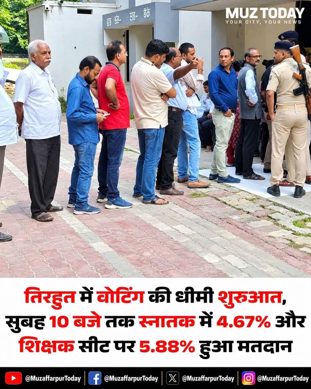 तिरहुत में वोटिंग की धीमी शुरुआत, सुबह 10 बजे तक स्नातक में 4.67% और शिक्षक सीट पर 5.88% हुआ मतदान...more
