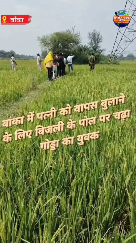 #बांका में पत्नी को वापस बुलाने के लिए बिजली के पोल पर चढ़ा गोड्डा का युवक, नीचे उतारने में जुटी डायल 112 की टीम
#videosvirales #facebookreel #BiharNews