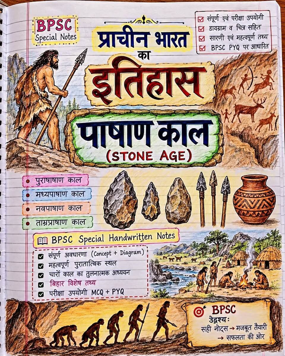 🔥 BPSC SPECIAL SERIES | प्राचीन भारत का इतिहास 📚
🪨 पाषाण काल से शुरू होगी प्राचीन भारत की सम्पूर्ण इतिहास यात्रा!
हर दिन मिलेगा एक नया पोस्ट + परीक्षा उपयोगी HANDWRITTEN NOTES 📝
🎯 BPSC की तैयारी करने वाले विद्यार्थी इस पेज को FOLLOW जरूर करें, ताकि हमारी पूरी नोट्स सीरीज आप तक लगातार पहुँचती रहे। ❤️
👇 Follow करें और तैयारी को मजबूत बनाएं!
Bablu Kumar
#BPSC #BPSCPreparation #BPSCNotes #BPSC2026 #BiharPCS BPSCHistory AncientHistory StoneAge HandwrittenNotes BiharExam StudyWithUs BKRajClasses