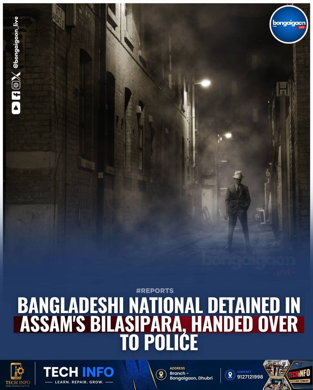 <nis:link nis:type=tag nis:id=national nis:value=NATIONAL nis:enabled=true nis:link/> | A Bangladeshi national named Robiul Sheikh, a resident of Lalmonirhat, Bangladesh, was detained by locals in the Udmari area of Bilasipara (located in Assam’s Dhubri district) after being found roaming suspiciously at night.