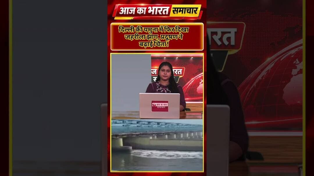 दिल्ली की यमुना में फिर दिखा जहरीला झाग प्रदूषण ने बढ़ाई चिंता #Delhi #YamunaRiver #YamunaPollution